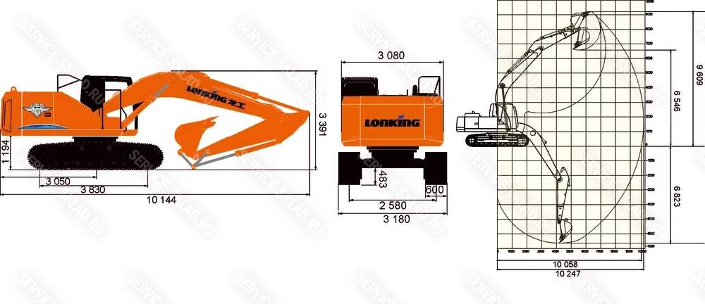 Схема Гусеничный экскаватор Lonking CDM6266